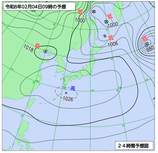 24時間天気予想図