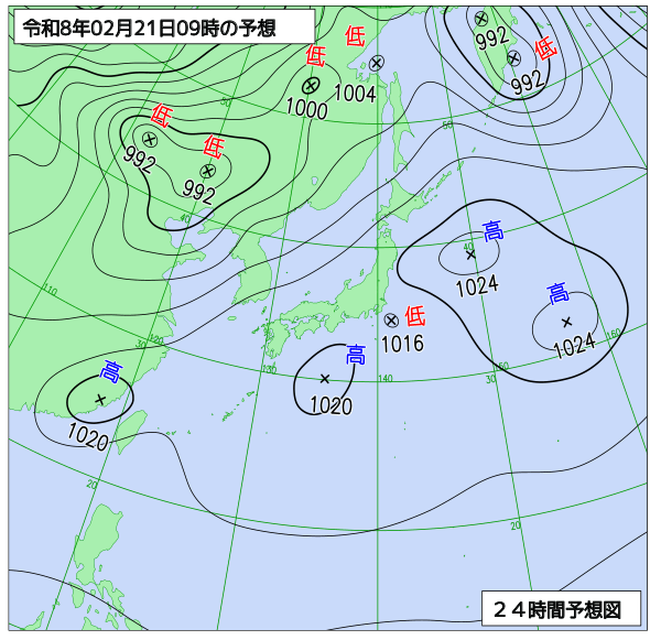 24時間天気予想図