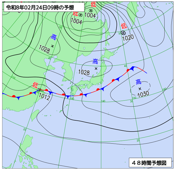 48時間天気予想図