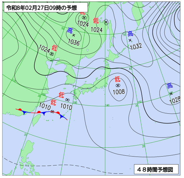 48時間天気予想図