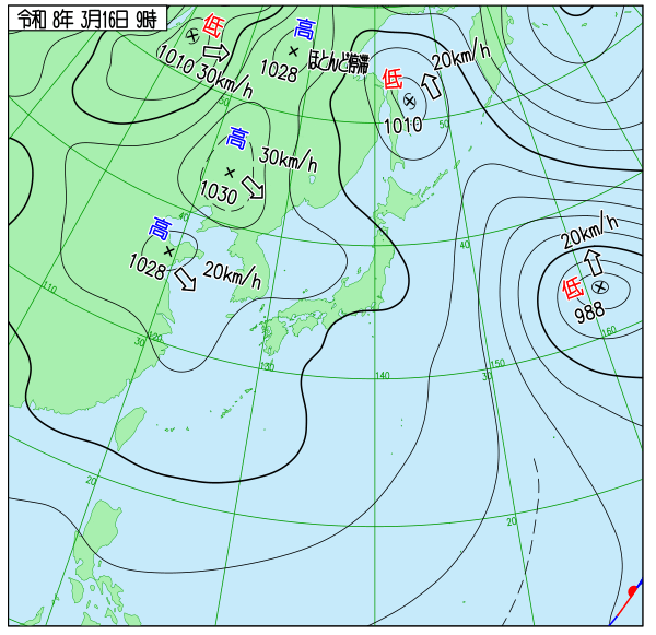 今日の天気予想図