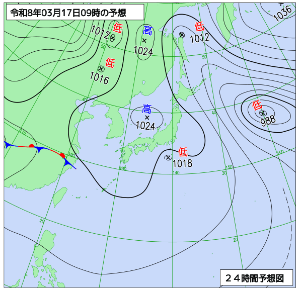 24時間天気予想図