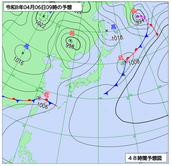 48時間天気予想図