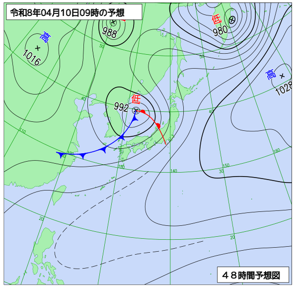 48時間天気予想図
