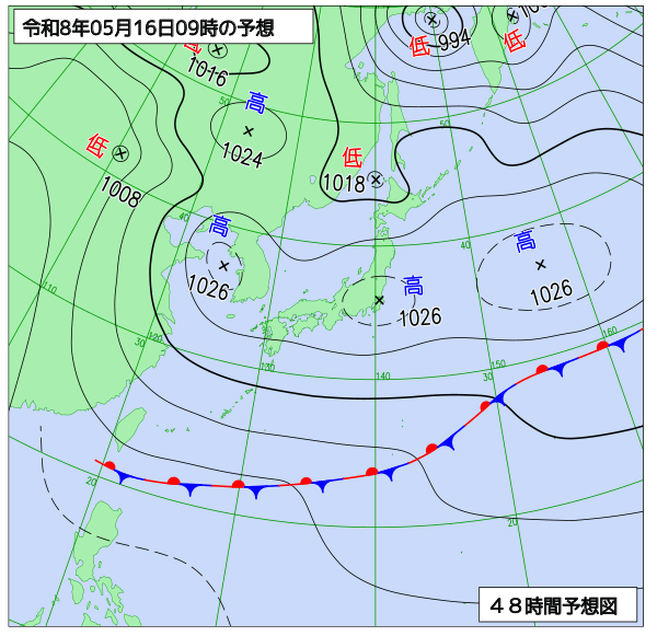 48時間天気予想図