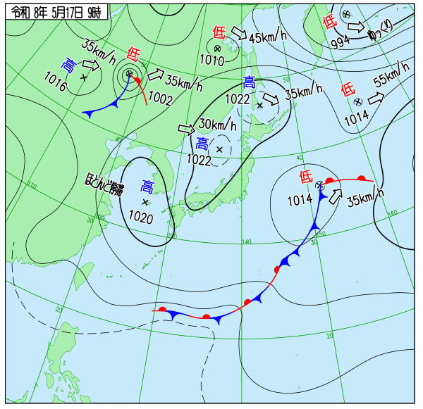 今日の天気予想図