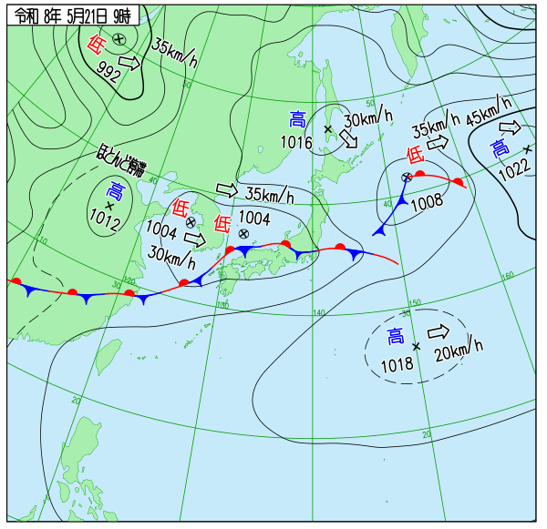 今日の天気予想図
