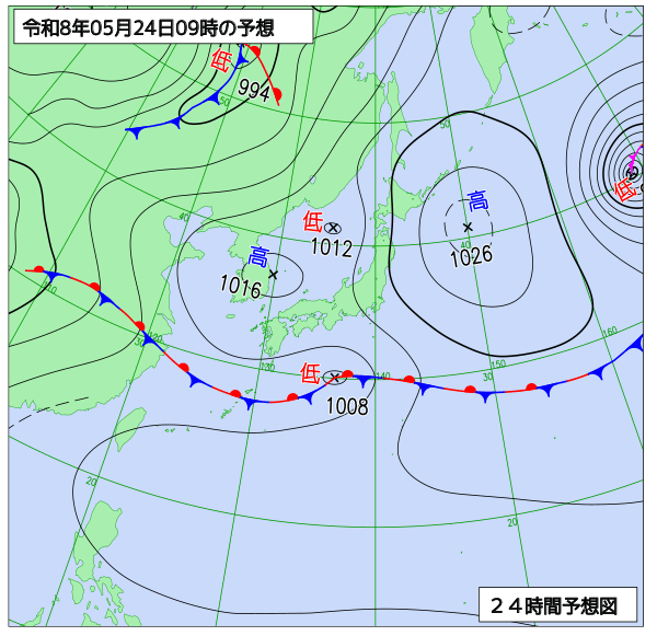 24時間天気予想図