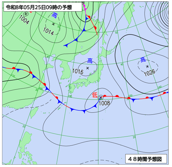 48時間天気予想図