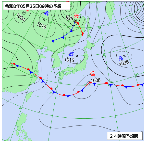 24時間天気予想図