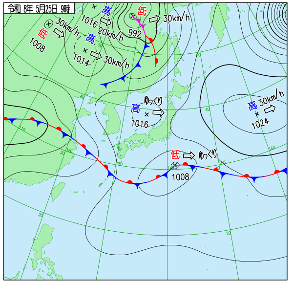 今日の天気予想図