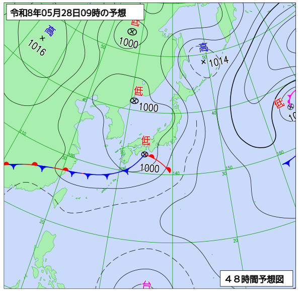 48時間天気予想図