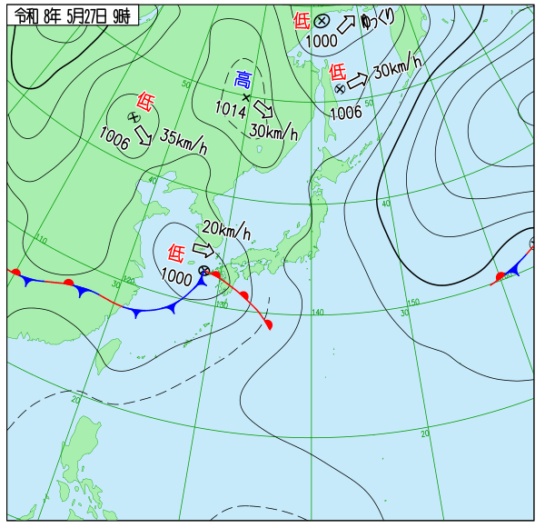 今日の天気予想図