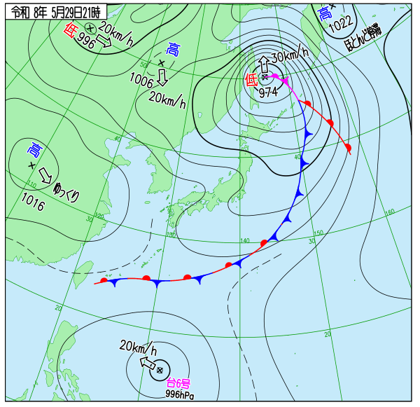 今日の天気予想図