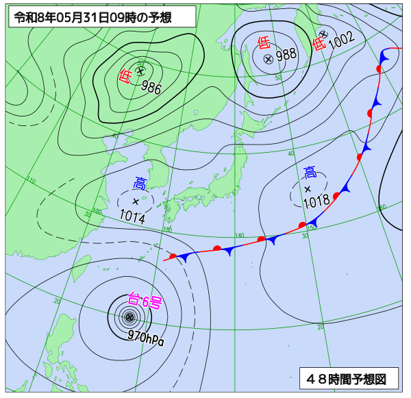 48時間天気予想図