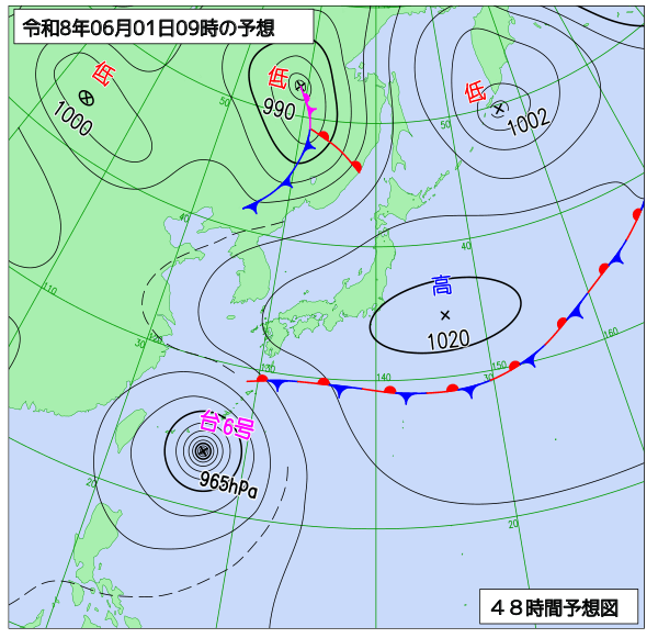 48時間天気予想図