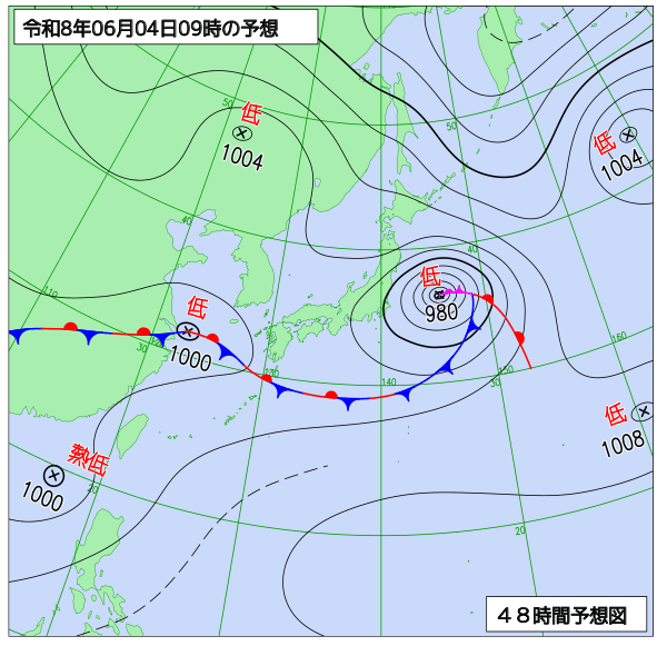48時間天気予想図