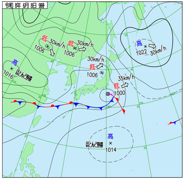 今日の天気予想図