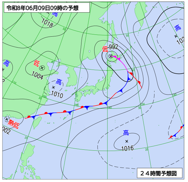 24時間天気予想図