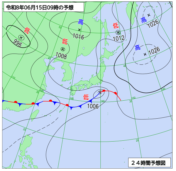 24時間天気予想図