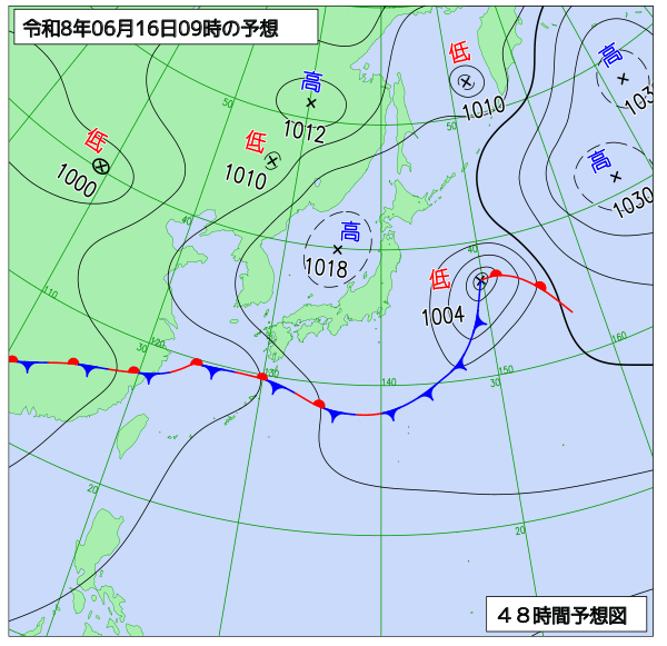 48時間天気予想図