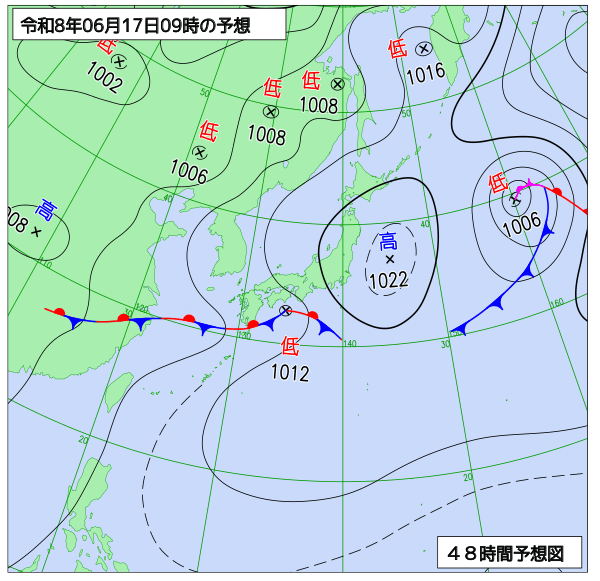 48時間天気予想図