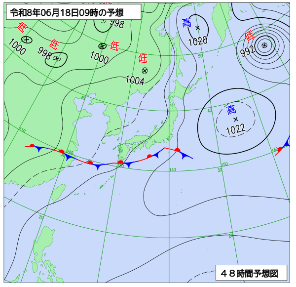 48時間天気予想図