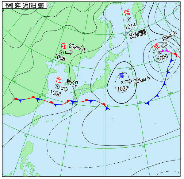 今日の天気予想図