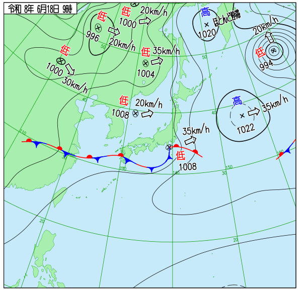 今日の天気予想図