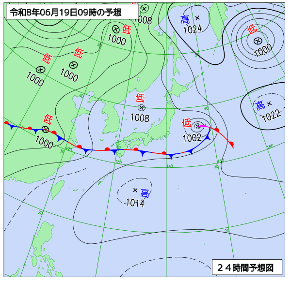 24時間天気予想図