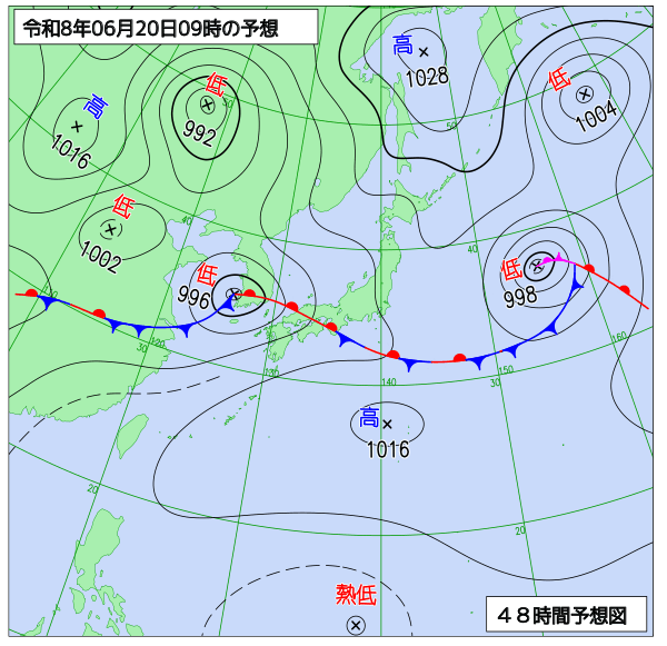 48時間天気予想図