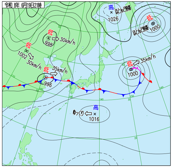 今日の天気予想図