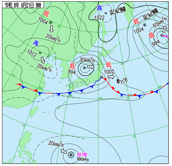今日の天気予想図