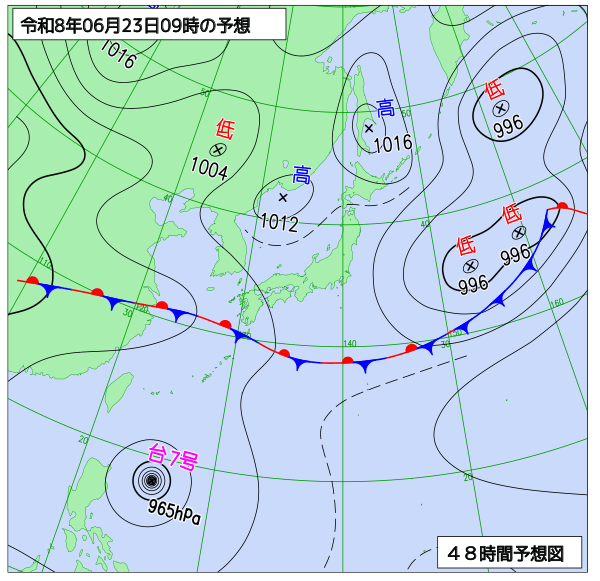 48時間天気予想図