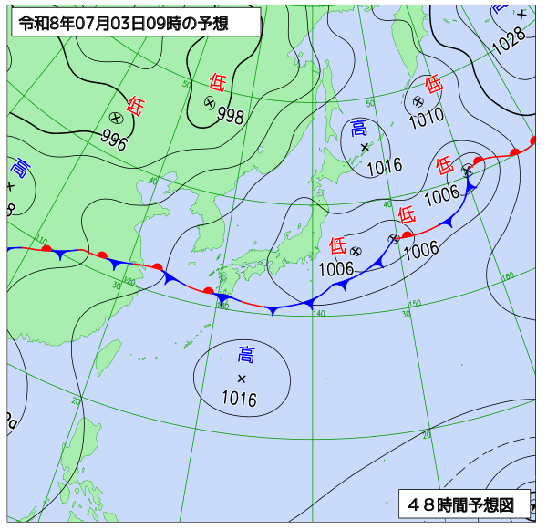 48時間天気予想図