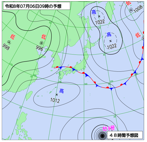 48時間天気予想図