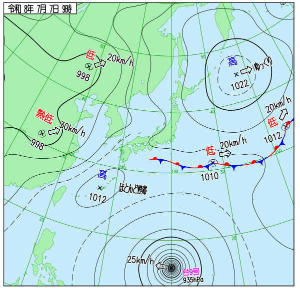 今日の天気予想図