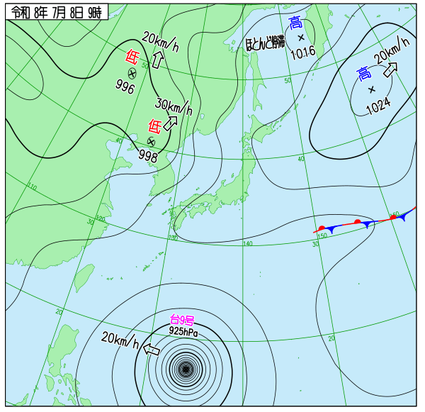 今日の天気予想図