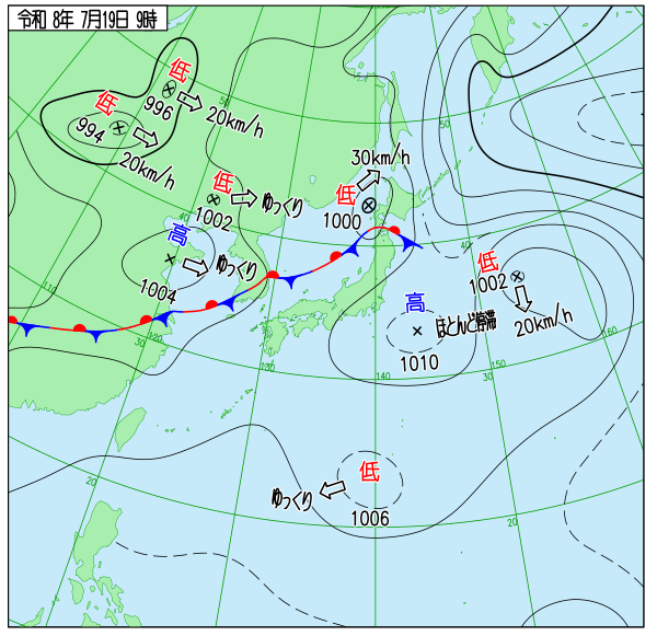 今日の天気予想図