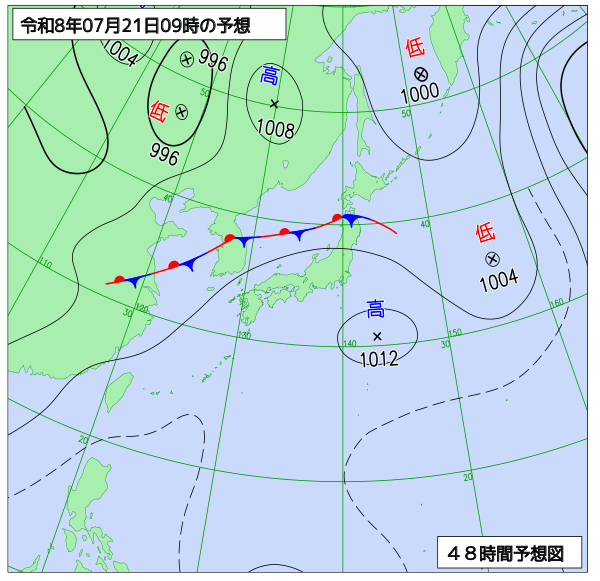 48時間天気予想図