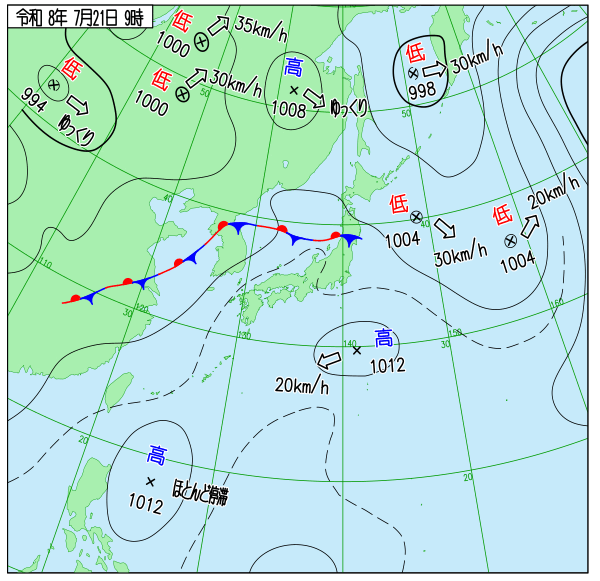 今日の天気予想図