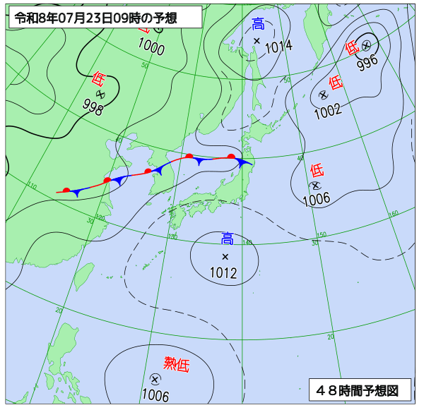 48時間天気予想図
