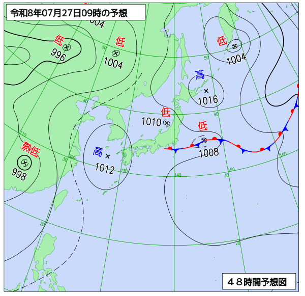 48時間天気予想図
