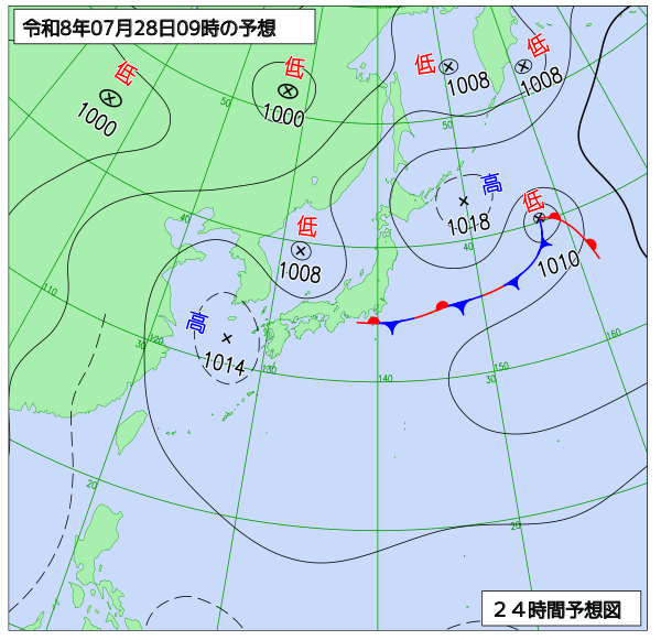 24時間天気予想図