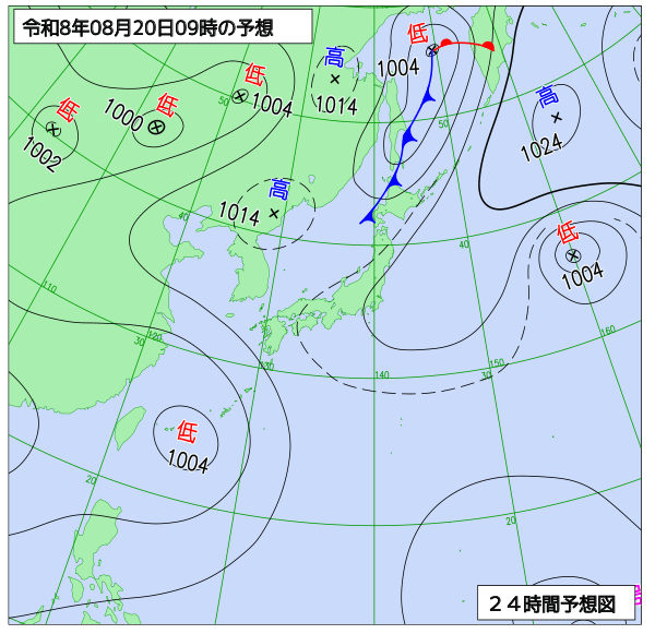 24時間天気予想図