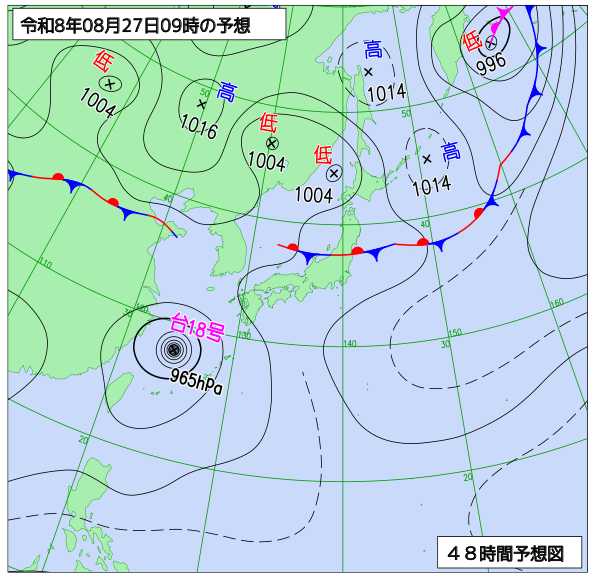 48時間天気予想図