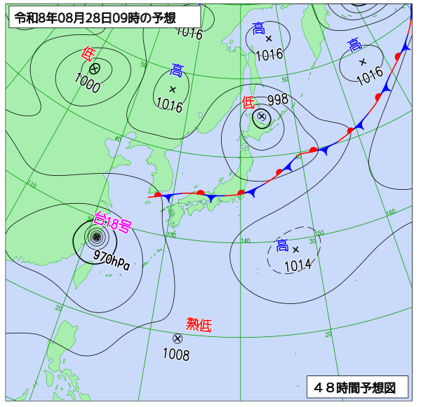 48時間天気予想図