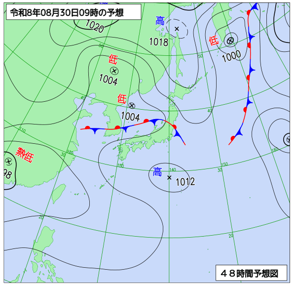 48時間天気予想図