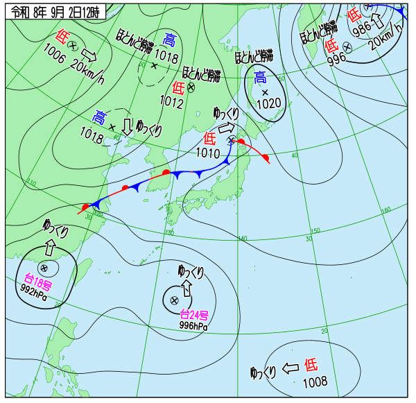 今日の天気予想図