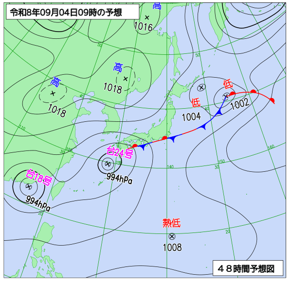 48時間天気予想図